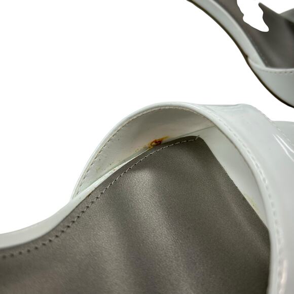 Worthington Glossy White Garnet Open Toe Kitten Heel Pumps Womens 9 - Picture 3 of 9